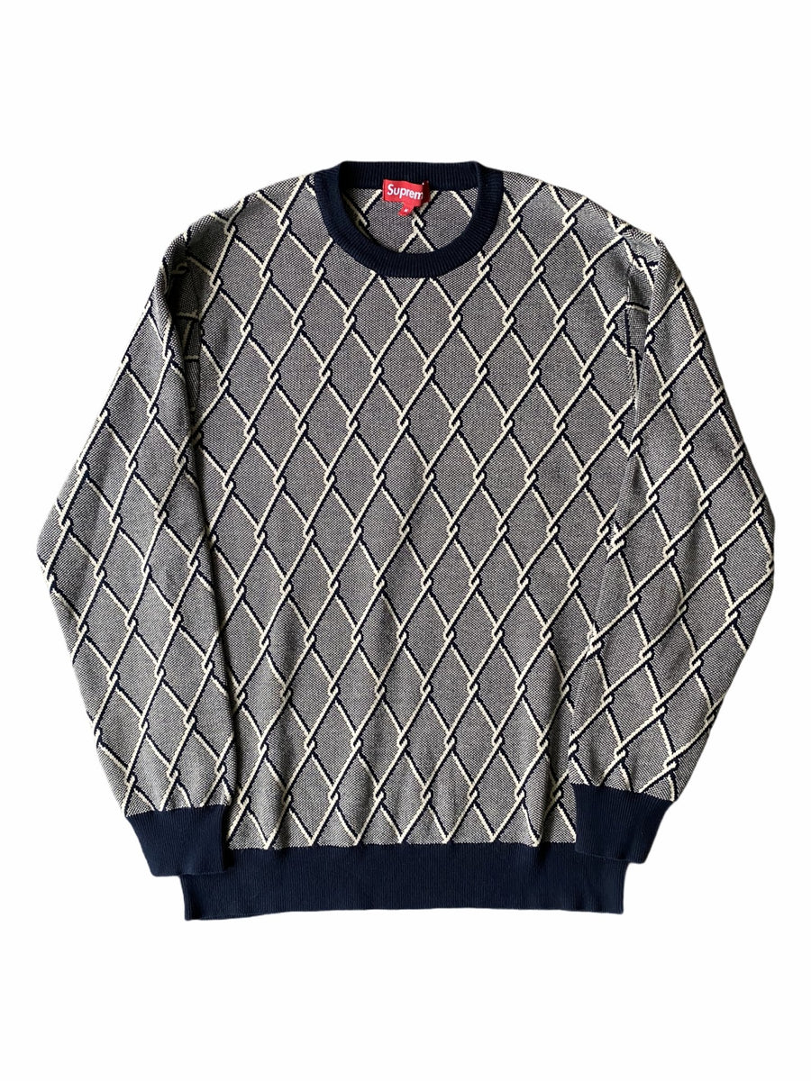 Supreme Chain Link Sweater Navy