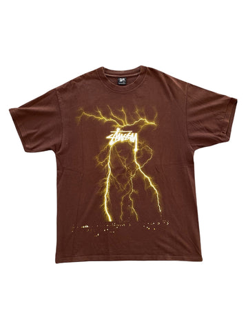 Stüssy Lightning Tee Brown Green-T-Shirt-Solus Supply