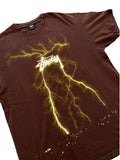 Stüssy Lightning Tee Brown Green-T-Shirt-Solus Supply